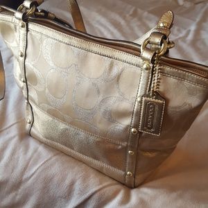 Coach Metallic Gold Tote